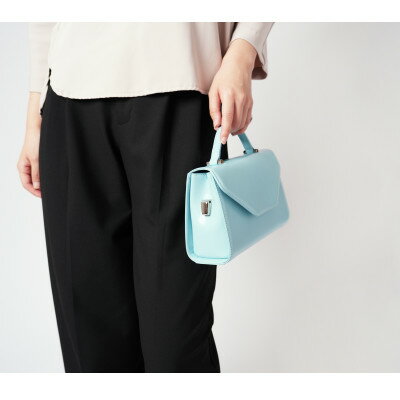 【ふるさと納税】【濱野皮革工藝 HAMANO バッグ】プティ・フォルムUNO(ペールブルー×シルバー)【1616482】 サムネイル3