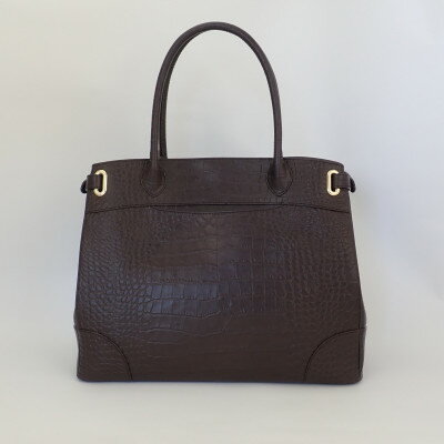 【ふるさと納税】【濱野皮革工藝 HAMANO バッグ】クロコ クラッシーアーバントート(ダークブラウン)【1652340】 サムネイル2