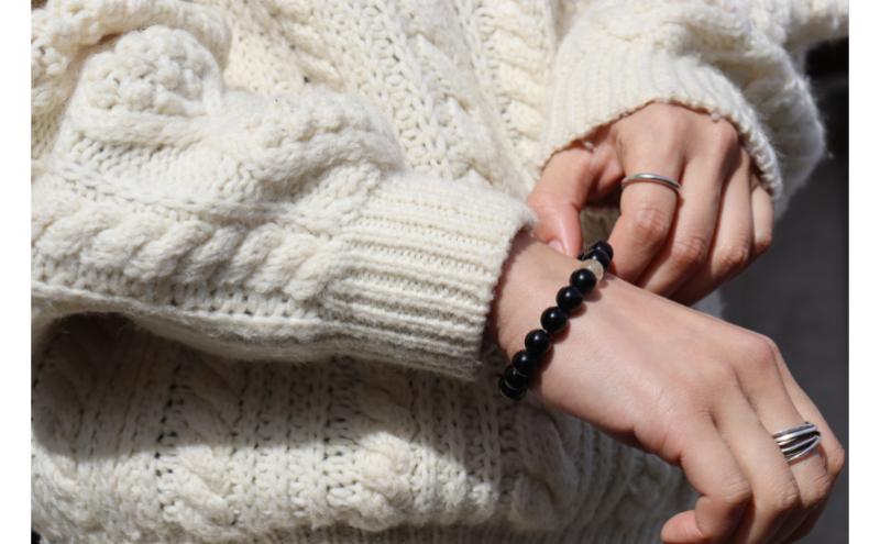 【ふるさと納税】黒耀石のブレスレット（16cm） アクセサリー ファッション - 画像3