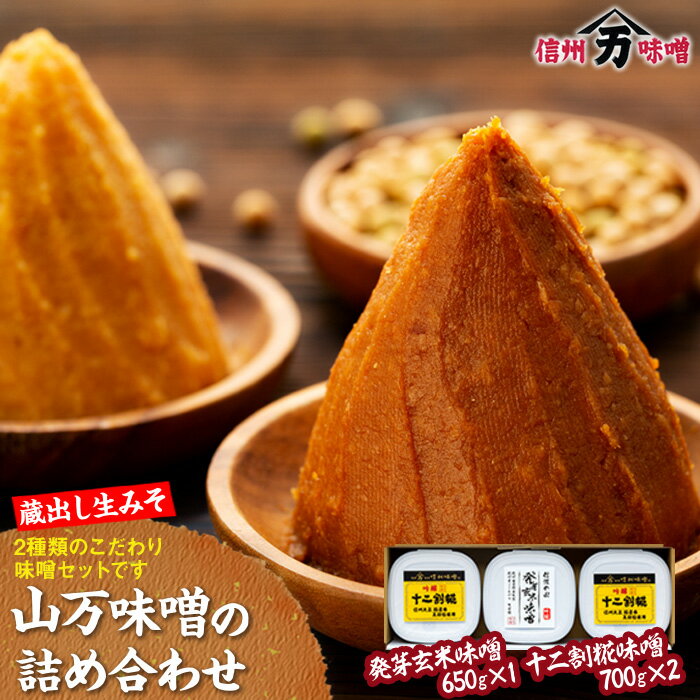 味噌 セット 詰め合わせ 蔵出し 生みそ 山万最高級味噌 セット みそ ミソ 最高級 国産 長野県産 信州産 コク 発芽玄米 十二割糀 大人気 おすすめ