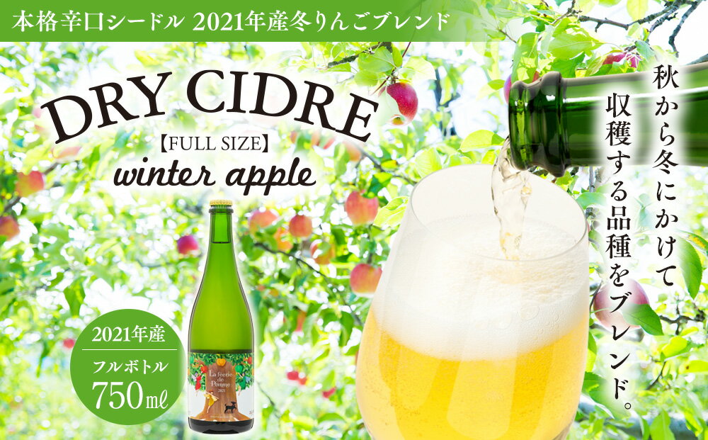 【ふるさと納税】シードル きめ細かい泡立ち 爽快で深み感じる本格辛口シードル 1本 冬りんごブレンド フルボトル 2021産 お酒 酒 シャンパン スパークリングワイン ふじ シナノゴールド グラニースミス りんご リンゴ 林檎 アルコール サムネイル2