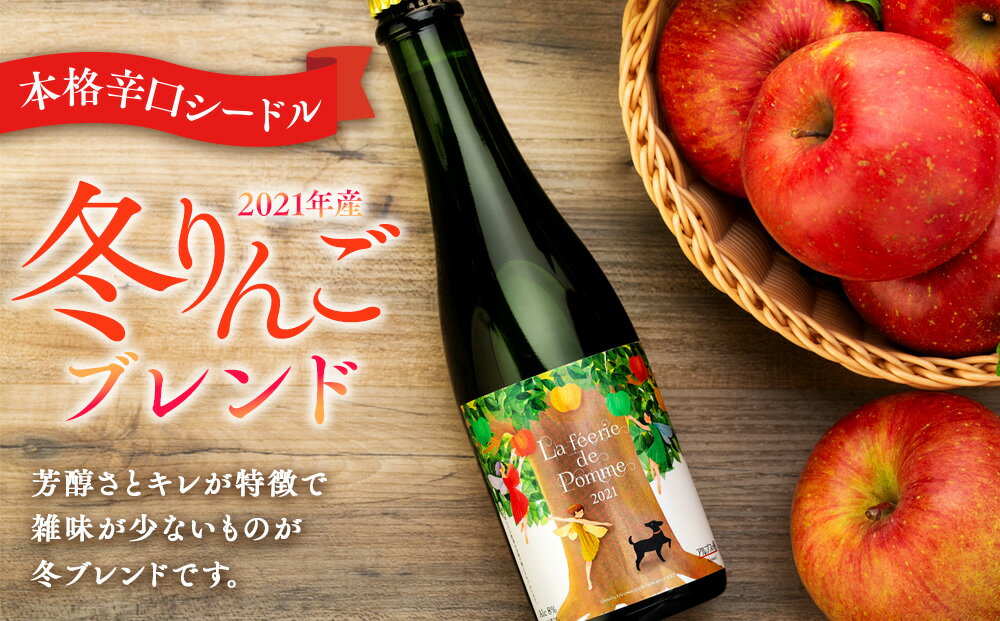 【ふるさと納税】シードル 375ml 1本 きめ細かい泡立ち 爽快で深み感じる 本格 辛口シードル 2021年産 冬りんごブレンド ハーフボトル 辛口 りんご お酒 酒 アルコール おうちごはん 長野 長野県 箕輪町 サムネイル3