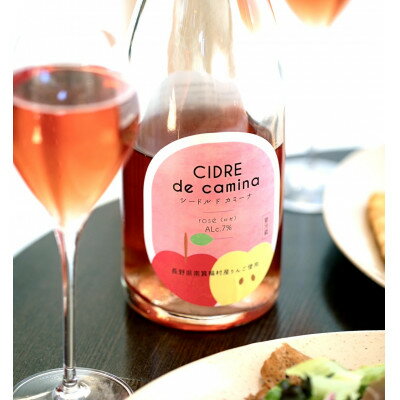 シードル　ド　カミーナ(長野県上伊那産りんごのスパークリングワイン)ロゼ750ml×1本【配送不可地域：離島】【1561079】