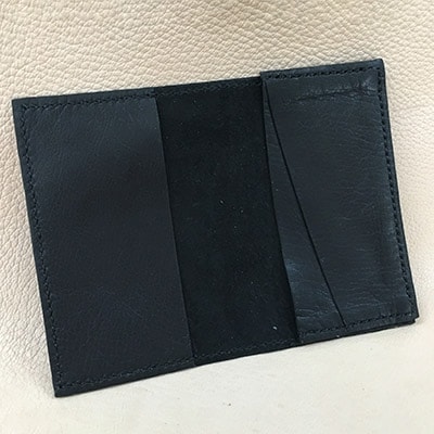 【ふるさと納税】【鹿革】ビジネスセット(ネームホルダー&名刺入れ)黒【1062661】 サムネイル2