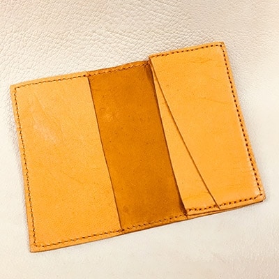 【ふるさと納税】【鹿革】ビジネスセット(ネームホルダー&名刺入れ)黄【1062667】 サムネイル2