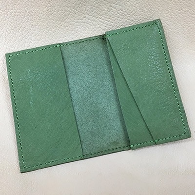 【ふるさと納税】【鹿革】ビジネスセット(ネームホルダー&名刺入れ)緑【1062668】 サムネイル2
