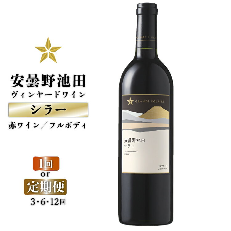【選べる発送回数】 赤ワイン サッポロ グランポレール 安曇野池田ヴィンヤード「シラー」750ml 1本 1回 3回 6回 12回 [池田町ハーブセンター 長野県 池田町 48110751] 赤 ワイン フルボディ 濃厚 凝縮 お酒 酒