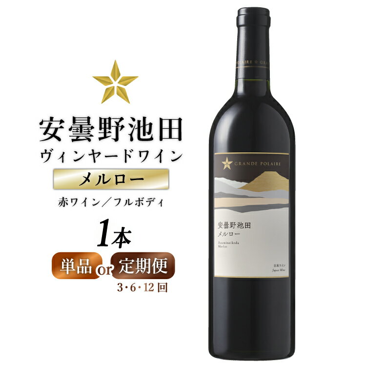 【選べる発送回数】 赤ワイン サッポロ グランポレール 安曇野池田ヴィンヤード「メルロー」 750ml 1本 1回 3回 6回 12回 [池田町ハーブセンター 長野県 池田町 48110754] 赤 ワイン フルボディ 濃厚 凝縮 お酒 酒