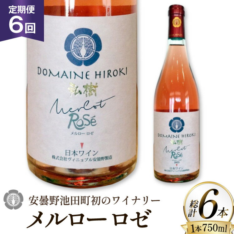 定期便 ロゼワイン メルロー ロゼ 750ml 6回 計 6本 [ヴィニョブル安曇野 長野県 池田町 48110759] ギフト ワイン