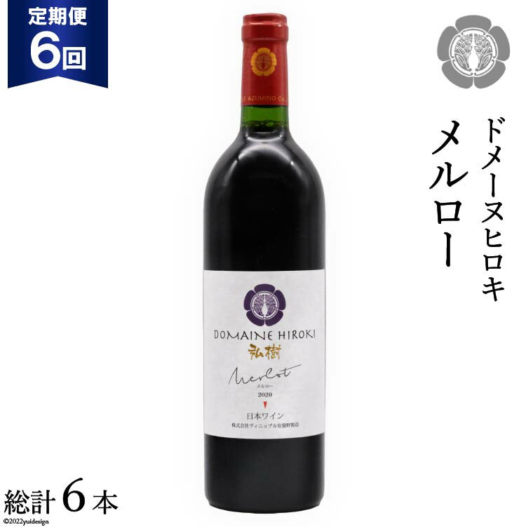 【6回 定期便 】【熟した果実の香り】 赤 ワイン メルロー 750ml×1本 [ヴィニョブル安曇野 DOMAINE HIROKI 長野県 池田町 48110170] 赤ワイン お酒 酒