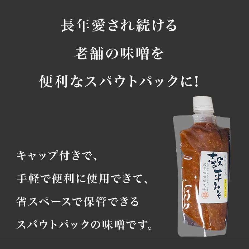 【ふるさと納税】穀平みそ味比べ5種類セット （吟醸みそ、豊醸みそ、吟白みそ、米こうじみそ、特醸みそ 各280g、総合計1.4kg）［穀平味噌醸造場］味噌 みそ 国産 天然醸造味噌 詰め合わせ 詰合せ お試し 信州味噌 信州みそ スパウトパック スパウト袋 お楽しみ 長野県 1万円 サムネイル3