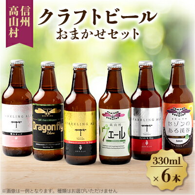 信州高山村のクラフトビール　おまかせセット(6本×330ml)【配送不可地域：離島】【1560588】