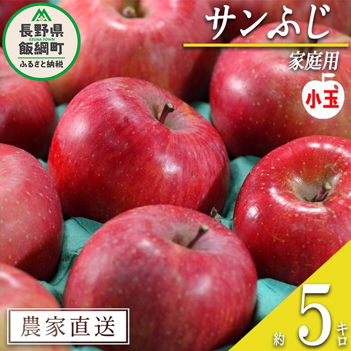 りんご サンふじ ( 小玉 ) 家庭用 5kg 松澤農園 沖縄県への配送不可 令和8年度収穫分 長野県 飯綱町 〔 信州 フルーツ 果物 リンゴ 林檎 長野 12000円 予約 農家直送 〕発送時期：2026年11月下旬〜2027年3月上旬 {**}