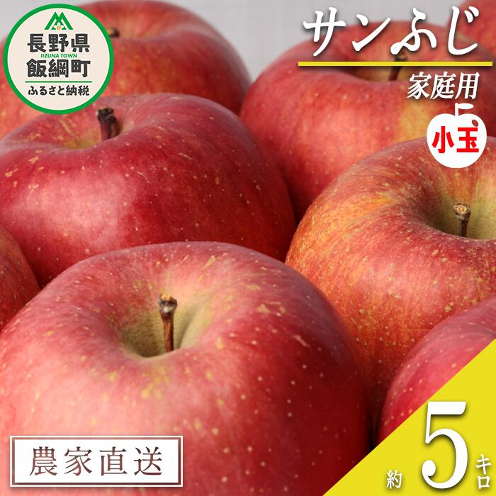 りんご サンふじ ( 小玉 ) 家庭用 5kg 中村ファーム 沖縄県への配送不可 令和7年度収穫分 長野県 飯綱町 〔 信州 果物 フルーツ リンゴ 林檎 長野 12000円 予約 農家直送 〕発送時期：2025年11月下旬〜2026年3月上旬