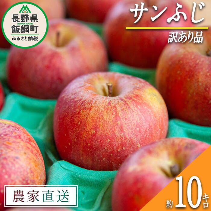 りんご サンふじ 訳あり 10kg ヤマハチ農園 沖縄県への配送不可 令和7年度収穫分 BLOF理論栽培 長野県 飯綱町 〔 傷　不揃い リンゴ 林檎 果物 フルーツ 信州 長野 20000円 予約 農家直送 〕発送時期：2025年11月中旬〜2026年1月上旬 まで {*}