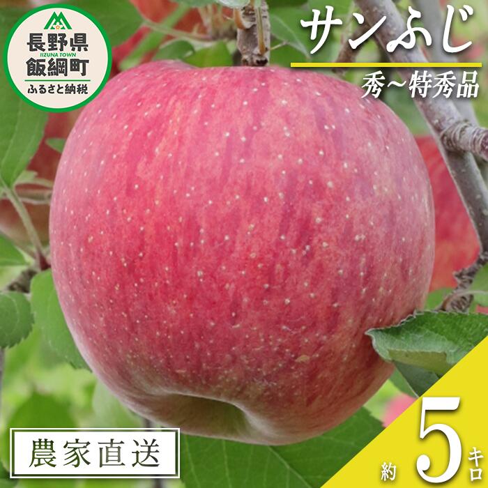 りんご サンふじ 秀 〜 特秀 5kg 大友農場 エコファーマー認定 沖縄県への配送不可 令和7年度収穫分 長野県 飯綱町 【 信州 果物 フルーツ リンゴ 林檎 長野 予約 農家直送 】発送時期：2025年12月上旬〜2025年12月中旬 {***}