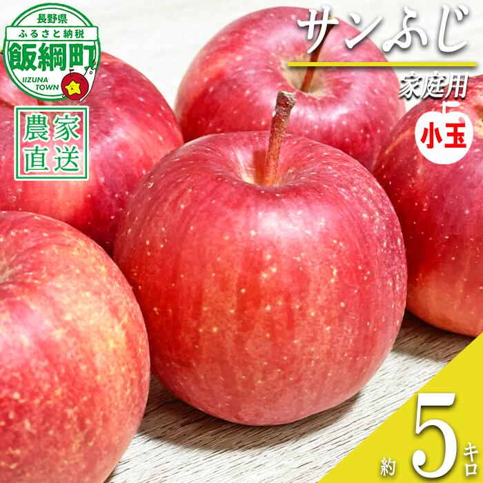 りんご 小ささに訳あり サンふじ 家庭用 ( 小玉 ) 5kg 大友農場 エコファーマー認定 沖縄県への配送不可 令和8年度収穫分 長野県 飯綱町 【 信州 果物 フルーツ リンゴ 林檎 長野 予約 農家直送 11000円 】発送時期：2027年1月上旬〜2027年2月末 {**}