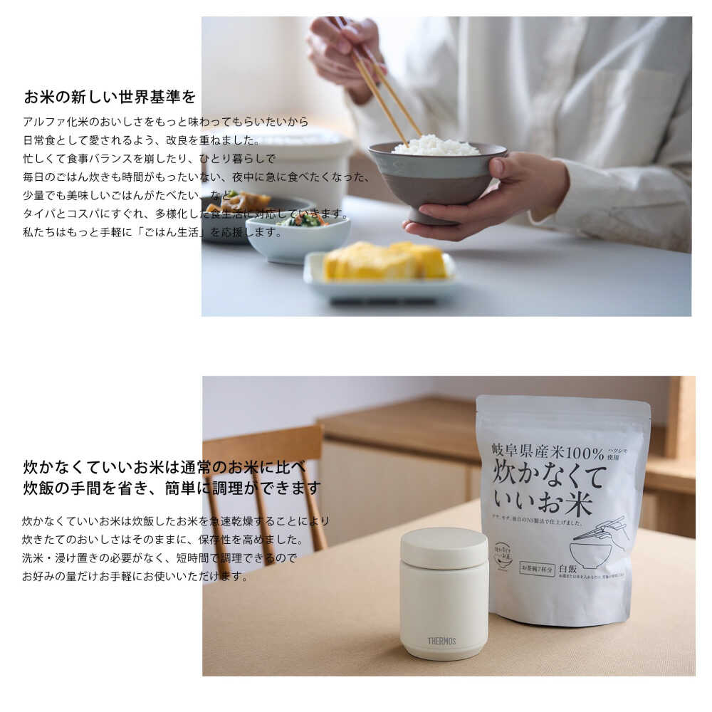 【ふるさと納税】米 炊かなくていいお米 白飯・10個セット(360g×10袋) 人気 インスタント米 保存食 非常食 備蓄 防災 レトルト パックご飯 詰め合わせ セット 国産 おにぎり お弁当 キャンプ アウトドア 白米 精米 大容量 もちもち 岐阜市 / ドゥメンテックス[ANBF020] - 画像2