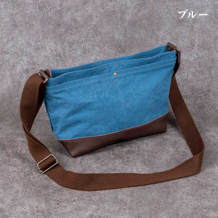 【ふるさと納税】アーミーダックショルダーバッグ L 4色から選べる 鞄 布製帆布 ユニセックス 岐阜市/革工房COMOC[ANBP004] サムネイル3