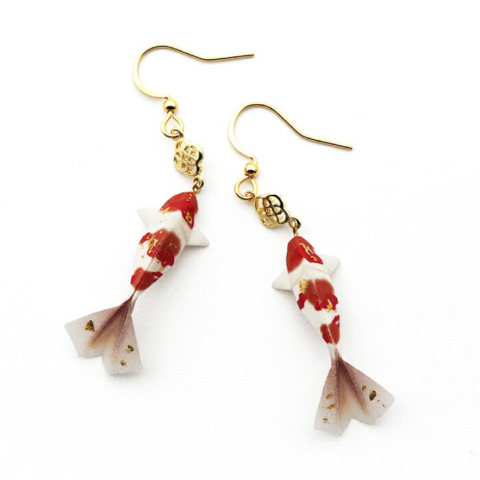 【ふるさと納税】ピアス (P)Ko01-005 鯉 赤 ピアス 美濃和紙 アクセサリー ステンレス レジン 両耳用 手作り 耳飾り ギフト プレゼント 人気 レディース 和雑貨 和装 揺れる 花 フラワーモチーフ 鈴蘭 すずらん ホワイト 白 上品 繊細 岐阜市/家田紙工[ANCA009] サムネイル2