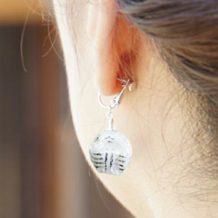 【ふるさと納税】(E)vd02-002 Balle 縞 シルバー イヤリング 美濃和紙 アクセサリー レジン ガラスビーズ 真鍮 両耳用 手作り プレゼント 岐阜市/家田紙工[ANCA036] サムネイル2