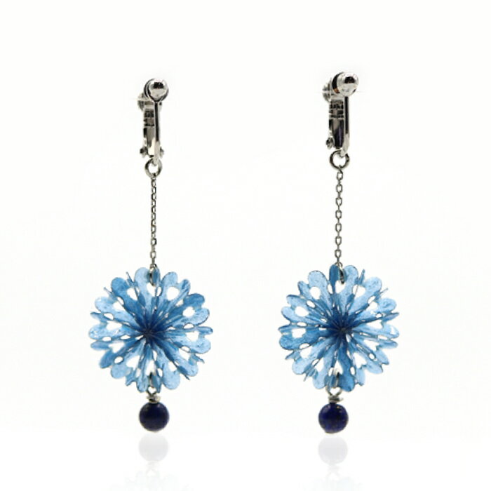 【ふるさと納税】(E)mk06-022 水くるま 郡上藍染 ラピスラズリ イヤリング 天然石 真鍮 美濃和紙 両耳用 手作り プレゼント 岐阜市/家田紙工[ANCA040] サムネイル2