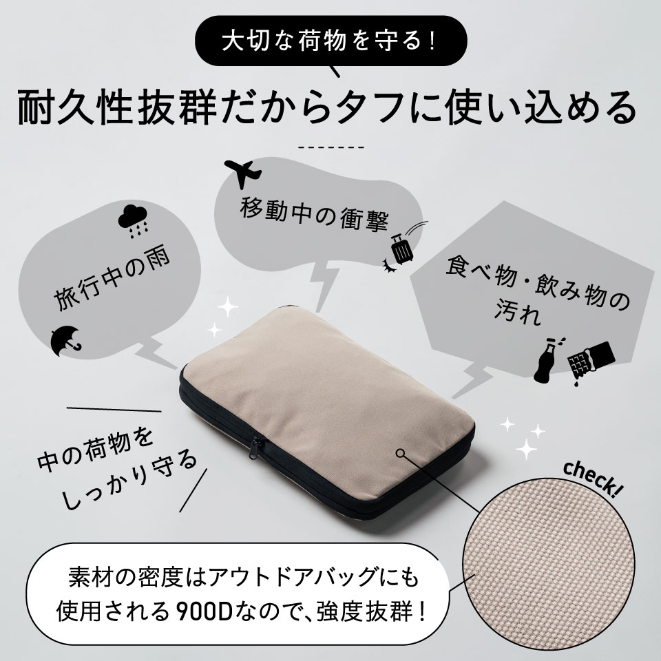 【ふるさと納税】MURA トラベル圧縮ポーチ 撥水 エコ 圧縮バッグ 仕分け 収納 ファスナー 旅行バッグ 衣類 出張 服 国内旅行 海外旅行 大容量 コンパクト 容量 トラベルポーチ 収納ポーチ 旅行用圧縮袋 圧縮ポーチ ブラック グレー ベージュ 10000円 1万円 岐阜県 大垣市 サムネイル3