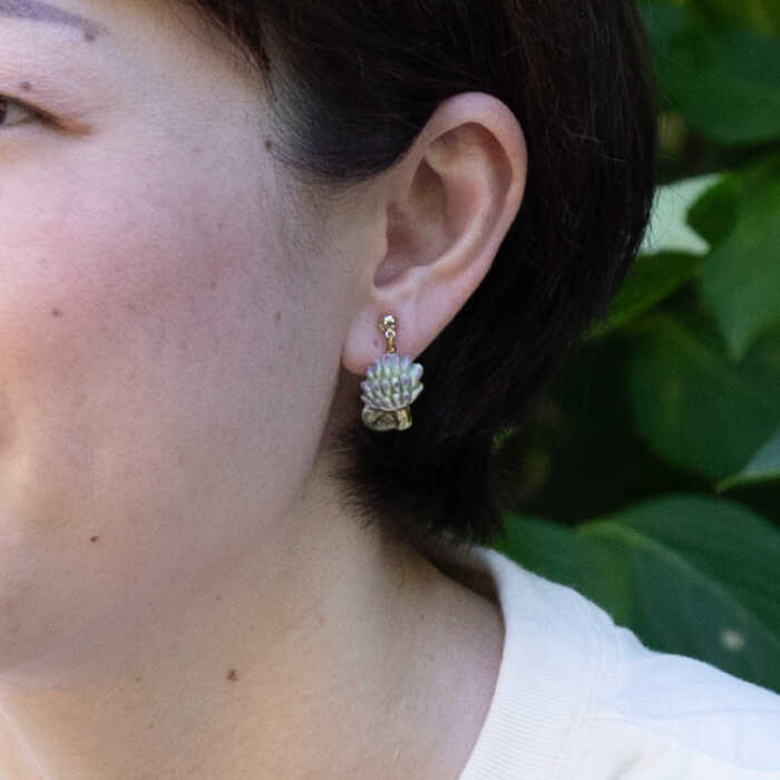 【ふるさと納税】【美濃焼】 しろつめくさ イヤリング 【七窯社】[TAP051] サムネイル3