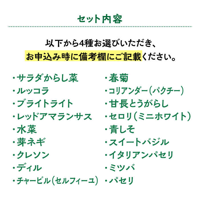 【ふるさと納税】マイクロ野菜 品種が選べる 4点セット 多治見市 / 諏訪農林[TDO005] - 画像3