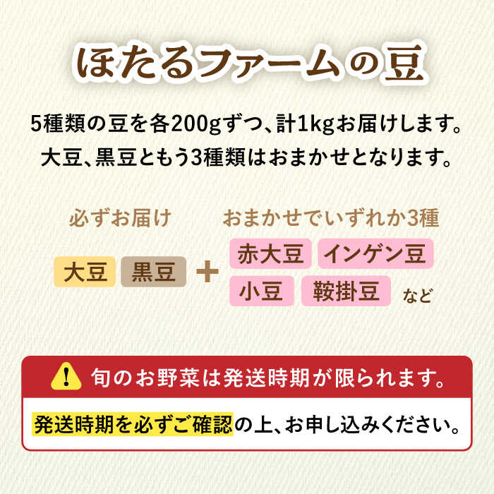【ふるさと納税】※数量限定※【先行予約】自然栽培の豆 5品種 約1kg 農家直送 豆 詰め合わせ 多治見市 / ほたるファーム [TEB004] - 画像2