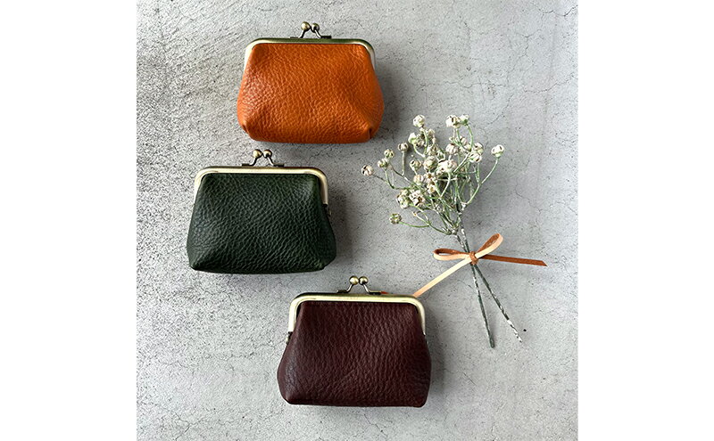 【ふるさと納税】本革 がま口小物入れ 栃木レザー ファッション小物 革小物 シンプル コンパクト 大容量 クレジットカード 小銭入れ 薬入れ イヤホン入れ サムネイル2