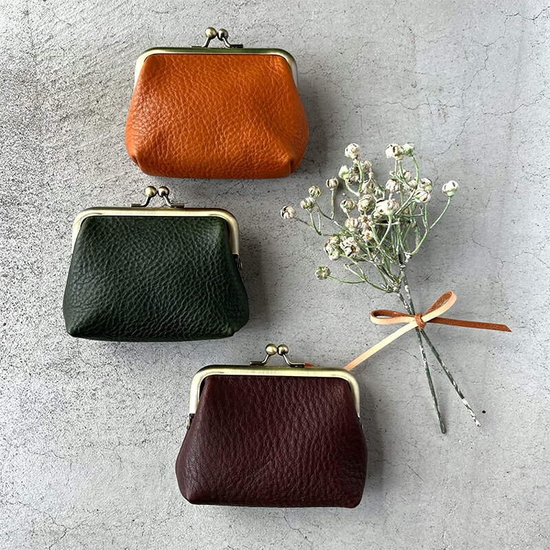 本革 がま口小物入れ 栃木レザー ファッション小物 革小物 シンプル コンパクト 大容量 クレジットカード 小銭入れ 薬入れ イヤホン入れ