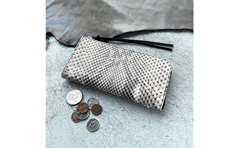 【ふるさと納税】本革 L字ファスナー長財布 ダイヤモンドパイソンレザー ファッション小物 イタリアンレザー プレゼント ギフト サムネイル2