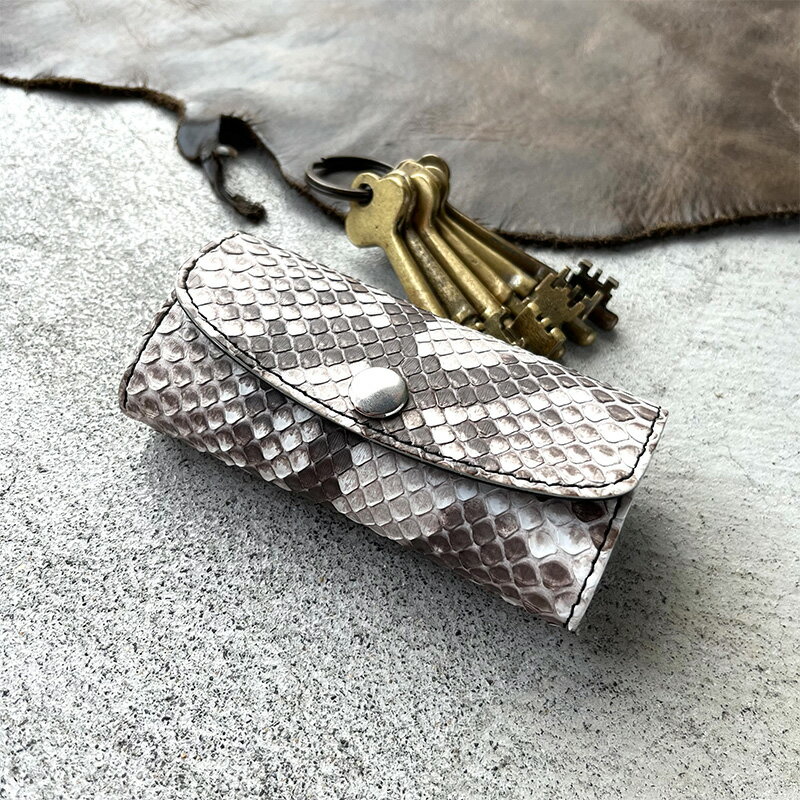 本革 キーケース ダイヤモンドパイソンレザー ファッション小物 イタリアンレザー プレゼント ギフト