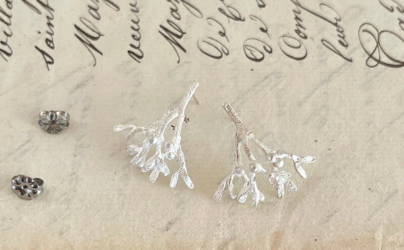 【ふるさと納税】ヤドリギminiピアス（SV）/ YUKIKO MATSUI アクセサリー ファッション シンプル ギフト サムネイル3