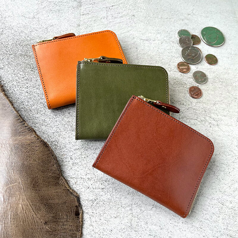 革財布 本革 L字ファスナー ミニ財布 栃木レザー レザー財布 美濃市