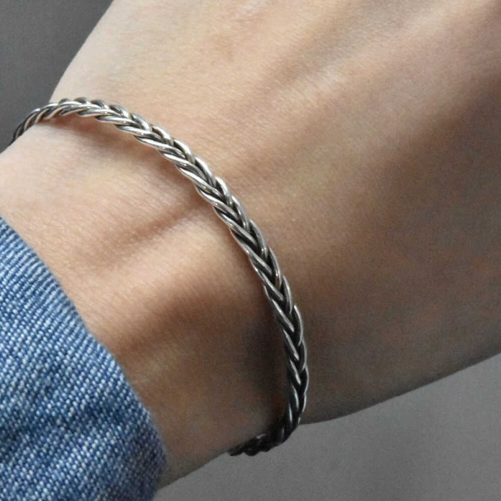 【ふるさと納税】五つ編み シルバーバングル 瑞浪市 / ATP シルバー アクセサリー ハンドメイド[AZAH010] サムネイル3