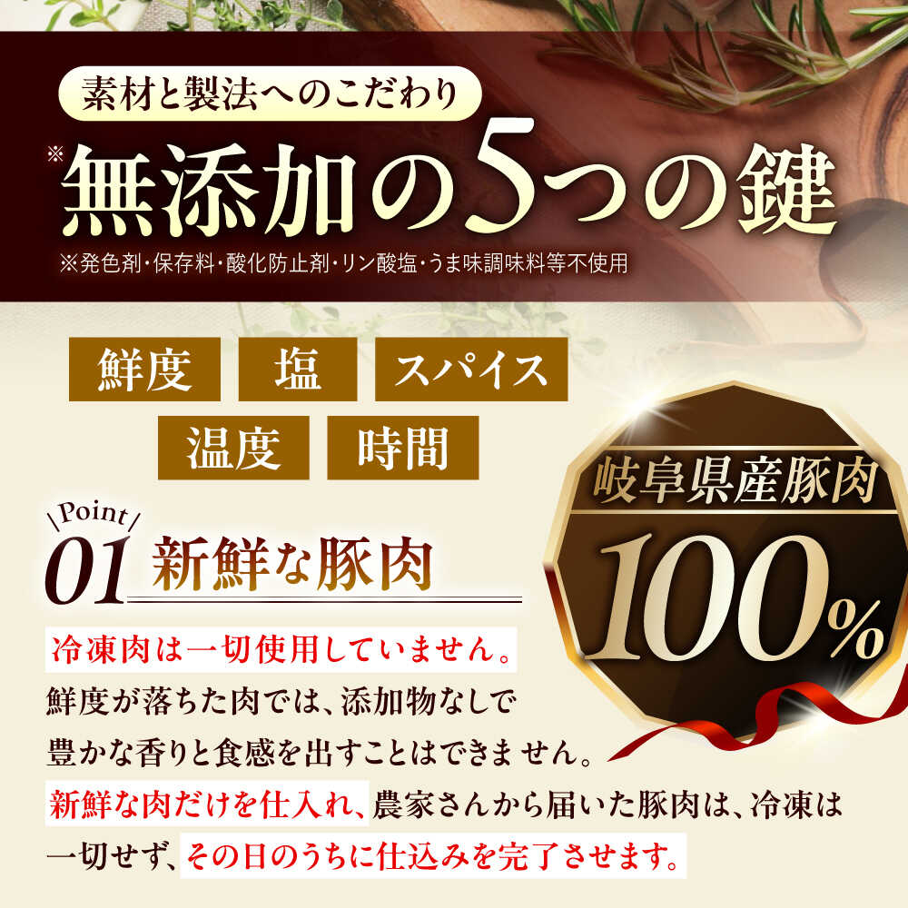 【ふるさと納税】中山道ハム ソーセージ ハム ベーコン 7種 小分け 冷凍 瑞浪市 / オーガニックフーズ お取り寄せ 小分け 手作り 無塩せき 発色剤 保存料 無添加[AZAK003] サムネイル3