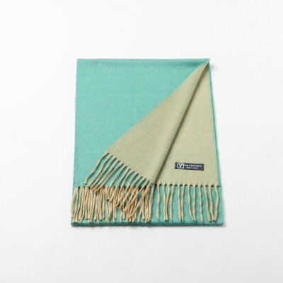 【ふるさと納税】リバーシブル風　カシミヤ100%　マフラー　(ピーコックブルー×ベージュ)【1491457】 サムネイル3