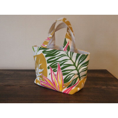 【ふるさと納税】ハワイアントートとポーチの3点セット(モンステラ柄クリーム)【1496672】 サムネイル2