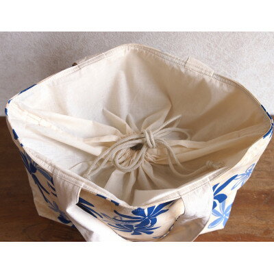 【ふるさと納税】ハワイアントートバッグ(青色ティアレ柄)【1498081】 サムネイル3