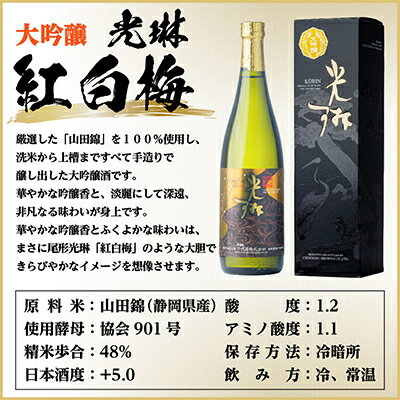 【ふるさと納税】大吟醸「光琳　紅白梅」 720ml×1本【1531159】 サムネイル2