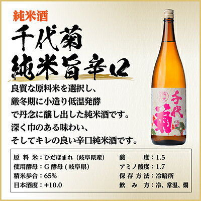 【ふるさと納税】千代菊 純米旨辛口　1800ml×1本【1535324】 サムネイル2