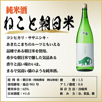 【ふるさと納税】純米酒飲み比べセット(いぬとあきたこまち720ml×1本・ねこと朝日米720ml×1本)計2本【1535842】 サムネイル3