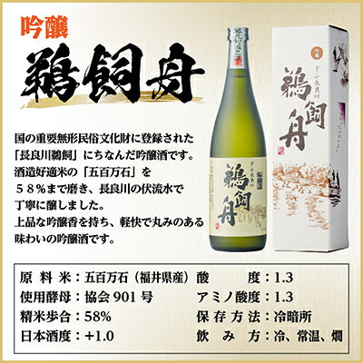 【ふるさと納税】吟醸鵜飼舟　720ml×1本【配送不可地域：離島】【1543139】 サムネイル2