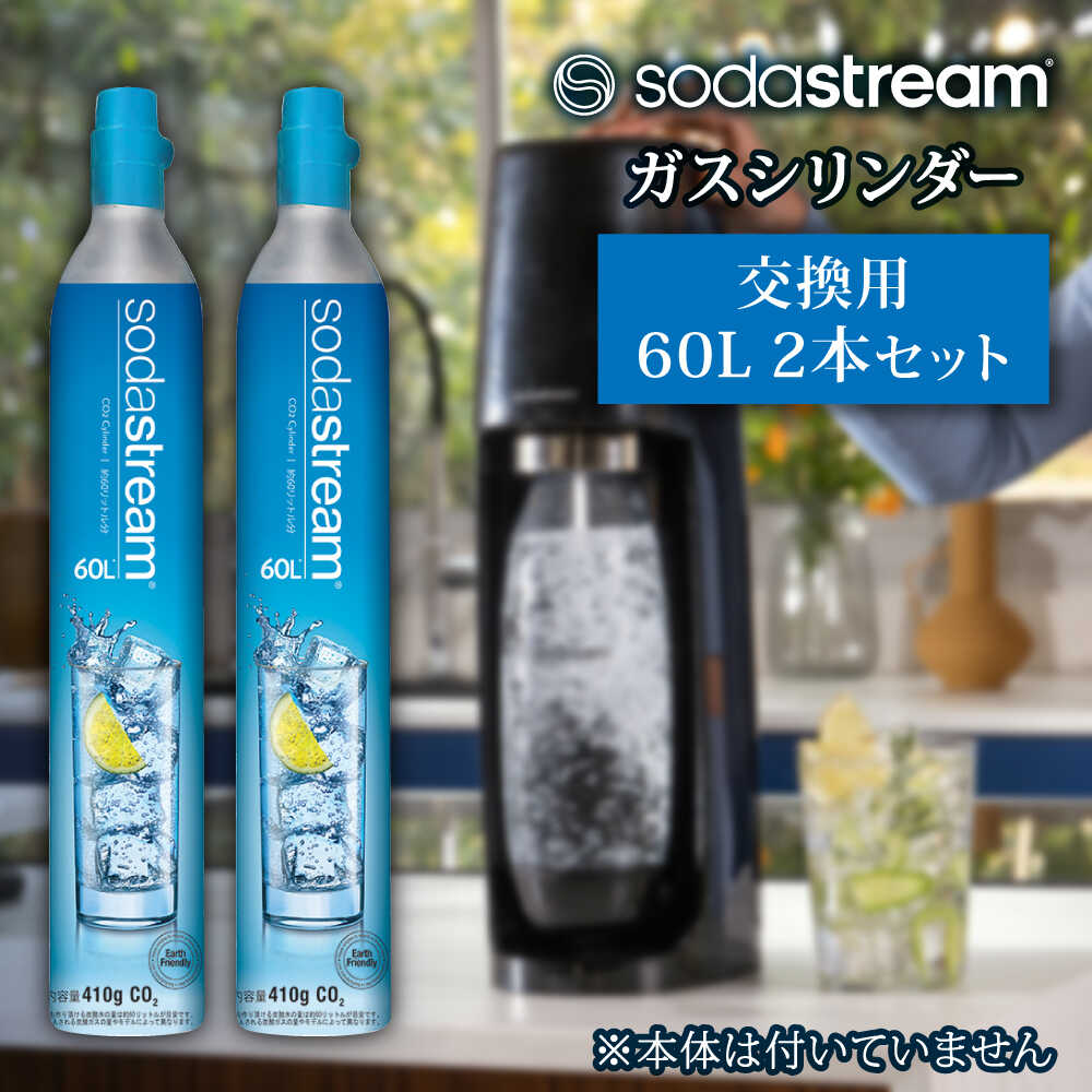 ソーダストリーム ガスシリンダー 交換用 60L 2本セット / SodaStream 炭酸水 水 ソーダ水 回収用送り状付き【ソーダストリーム】[MDN011]