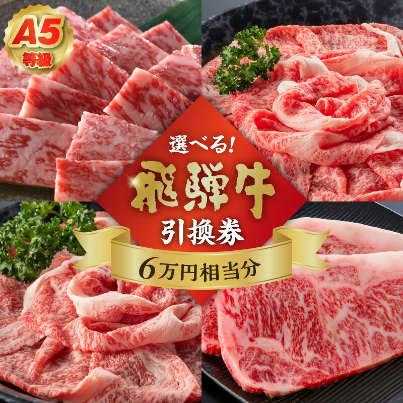 A5等級 選べる飛騨牛 引換券 6万円相当分 岐阜県 可児市 チケット 食品 和牛 お肉 ブランド ブランド牛 牛肉 霜降り グルメ券 ギフト券 プレゼント 贈り物 ギフト お取り寄せ 送料無料