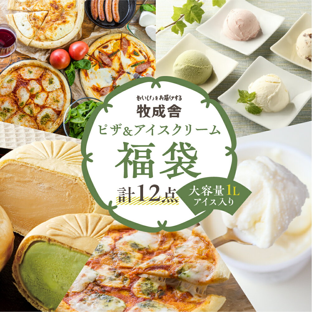 【2週間以内に発送】訳あり＜牧成舎＞ミルクの旨みたっぷり夢の大容量アイスクリーム&ピザセット[D0003] ピザ アイス 福袋 スイーツ 惣菜 日時指定可 飛騨市