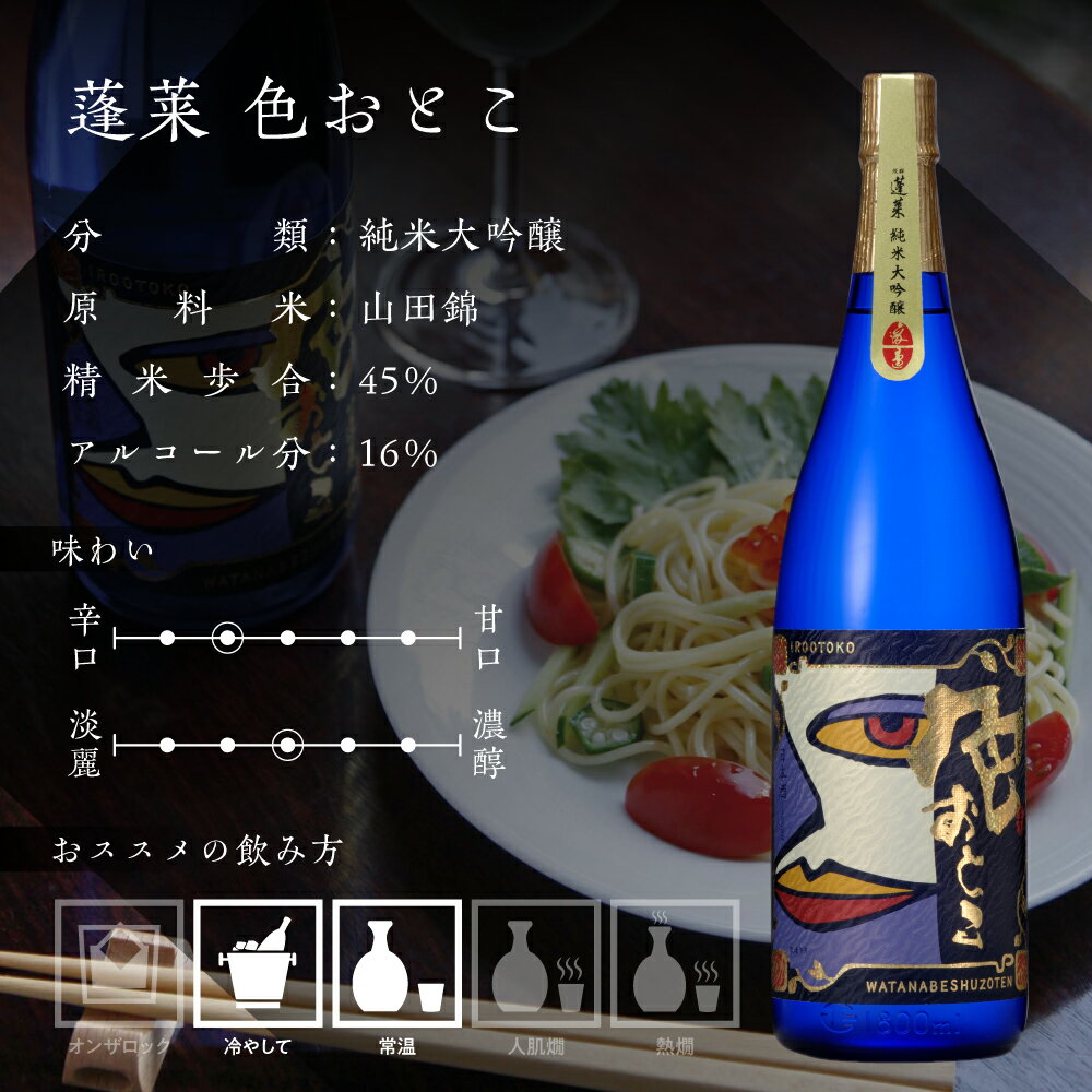 【ふるさと納税】日本酒界のロマネコンティ誕生！蓬莱 純米大吟醸 色おとこ フルーティー 純米 大吟醸 山田錦 日本酒 ギフト 1800ml[Q1599pi] サムネイル3