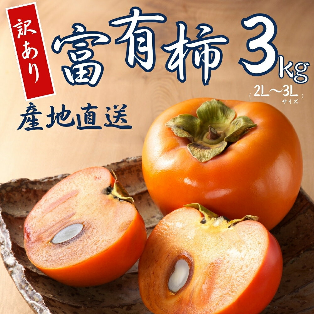 【 訳あり 】令和7年産 富有柿 3kg ( 2L~ 3L ) 10-12個 カキ かき 果物 くだもの フルーツ サイズ不揃い 表面 キズ 色ムラ 家庭用規格 のため 訳アリ わけあり 自宅用 家庭用 岐阜県 本巣市 高橋柿ファーム 先行予約 11月中旬〜 発送予定 [mt1663] 8000円
